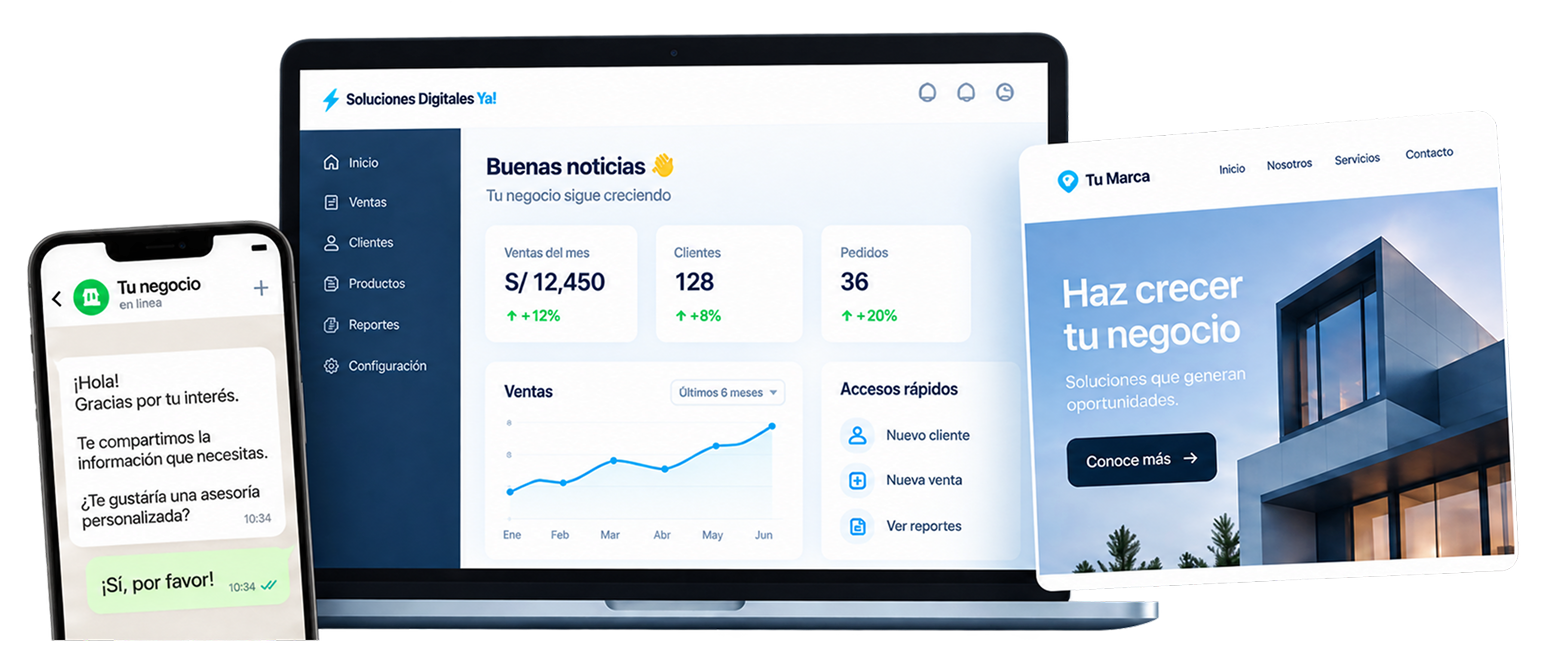 Ejemplos de sistemas y páginas web creados para negocios
